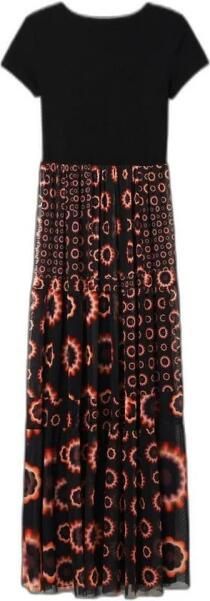 Desigual Elegante Zwarte Lange Jurk Mix Black Dames - Foto 5