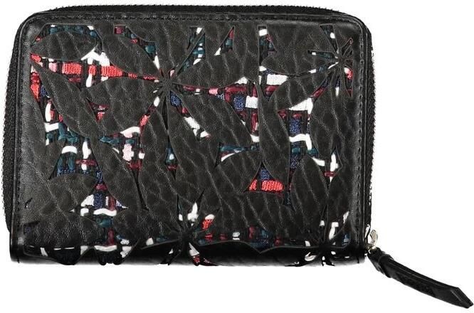 Desigual Elegante Zwarte Portemonnee met Rits en Contrasterende Accenten Multicolor Dames - Foto 3