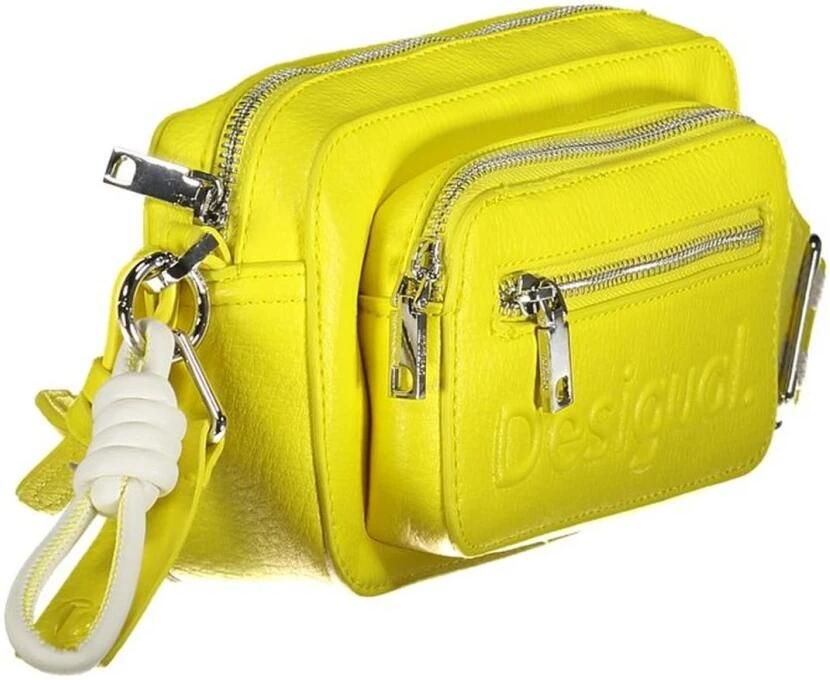 Desigual Gele Polyethyleen Handtas met Meerdere Compartimenten Yellow Dames