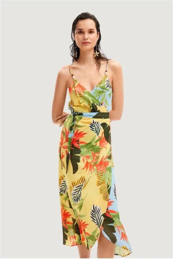 Desigual Tropische Midi Jurk Lente Zomer Collectie Multicolor Dames - Foto 2