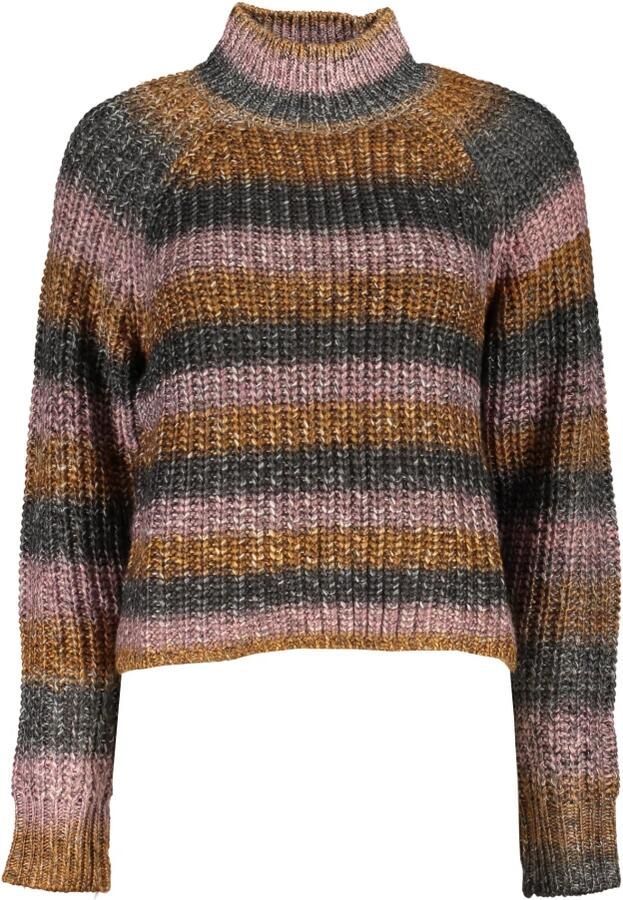 Desigual Dames Trui Grijs Lange Mouwen Hoge Hals Contrast Details Logo Multicolor Dames - Foto 2