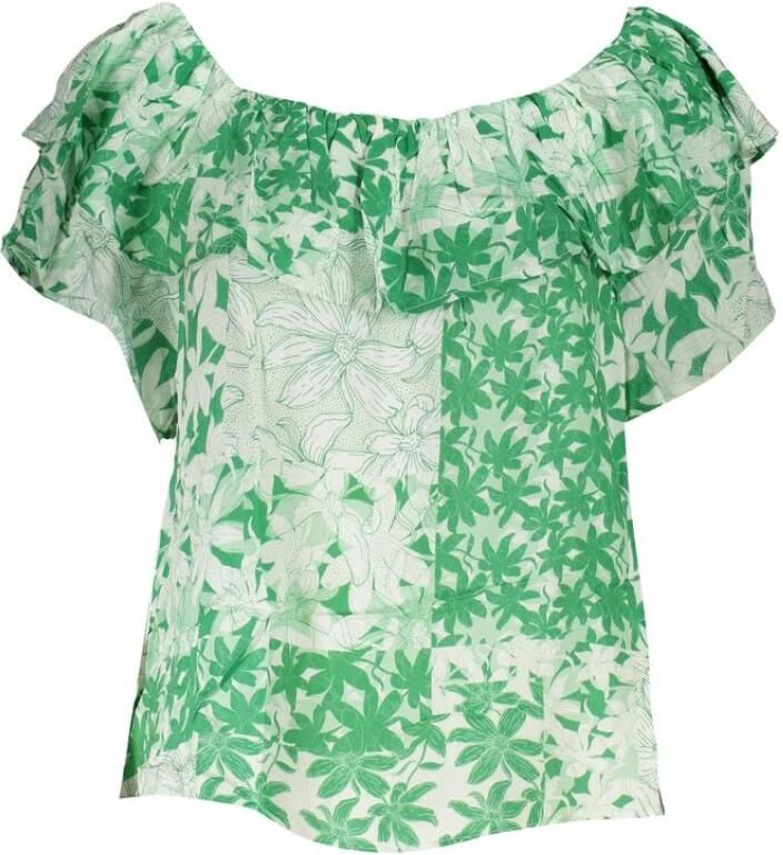 Desigual Groen geprint Boho Chic T-shirt met logo Green Dames