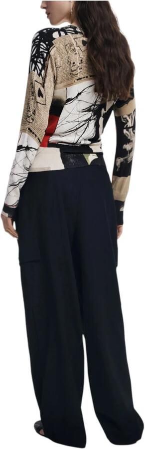 Desigual Groene Bedrukte Lange Mouw Gebreide Kleding Multicolor Dames - Foto 5