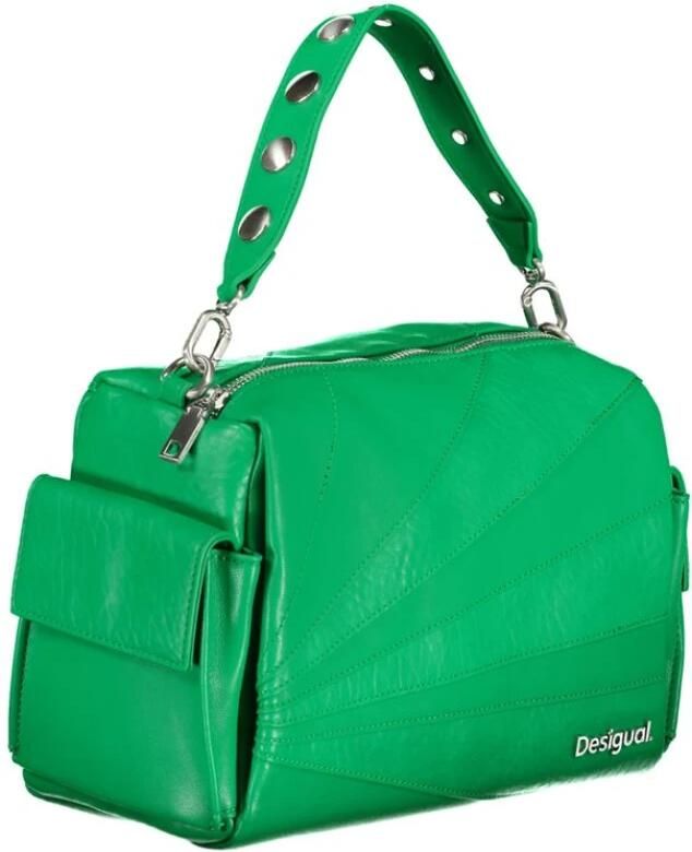 Desigual Groene Handtas met Afneembare Schouderband en Meerdere Zakken Green Dames
