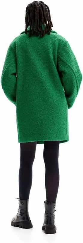 Desigual Groene Knoopsluiting Reverskraag Jas Green Dames - Foto 5