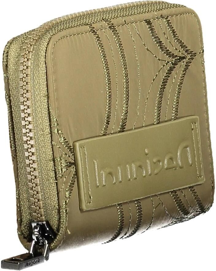 Desigual Groene Polyester Portemonnee met 5 Compartimenten en Ritssluiting Groen Dames