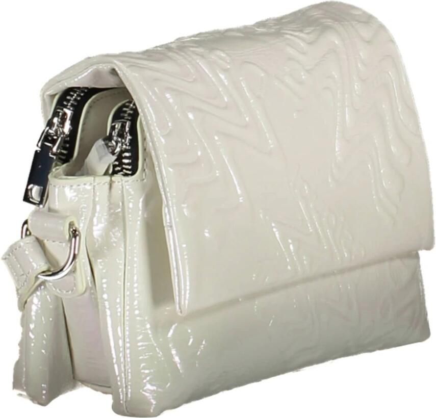 Desigual Iridescent Schoudertas met Drie Compartimenten White Dames