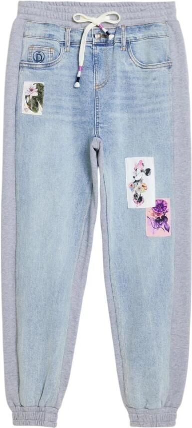 Desigual barrel low waist casual broek light blue denim - Foto 6