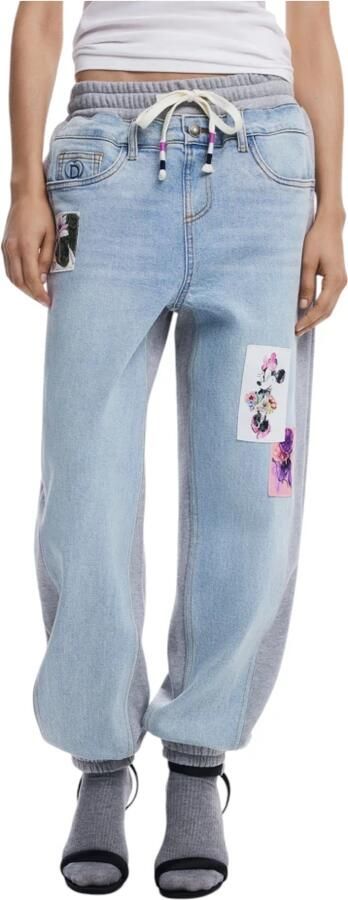 Desigual barrel low waist casual broek light blue denim - Foto 4