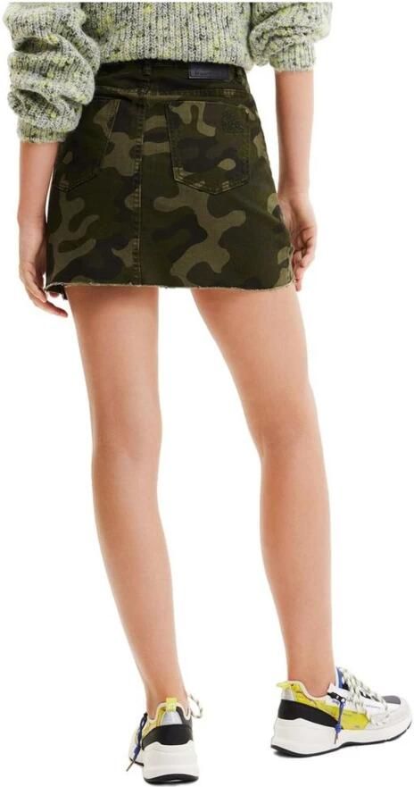 Desigual Katoenen Minirok Herfst Winter Collectie Vrouwen Green Dames - Foto 3