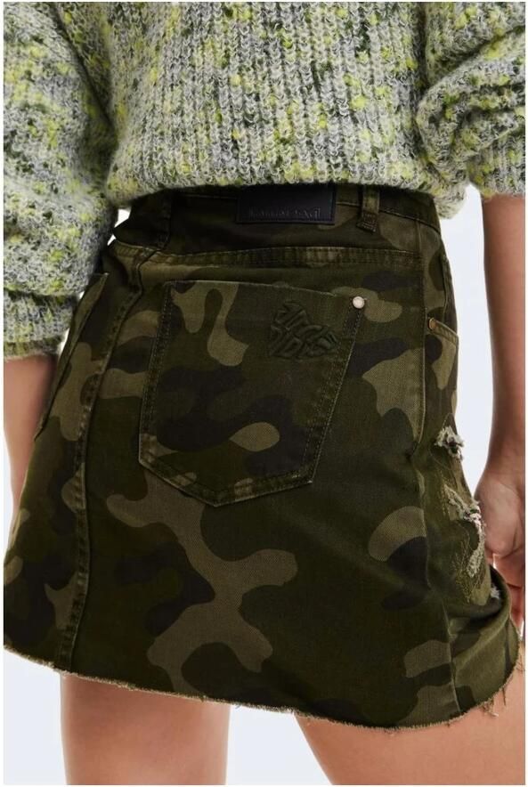Desigual Katoenen Minirok Herfst Winter Collectie Vrouwen Green Dames