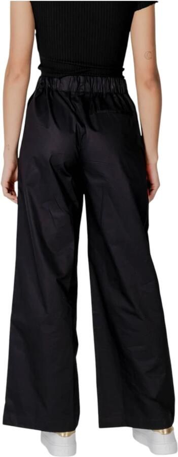 Desigual Zwarte katoenen broek met vetersluiting en zakken Black Dames - Foto 2