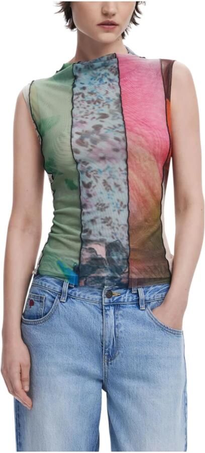 Desigual Kleurrijk Patroon Slip-On Top Multicolor Dames - Foto 6