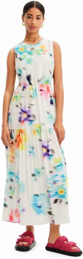 Desigual Bloemige Mouwloze Katoenen Jurk met Knoopsluiting Multicolor Dames - Foto 7