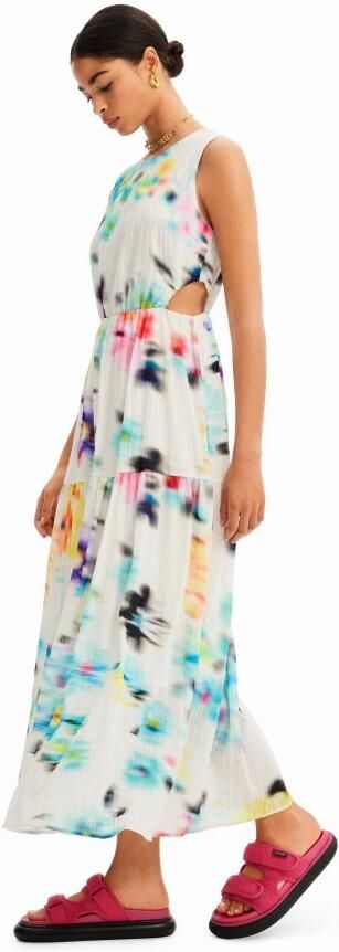Desigual Bloemige Mouwloze Katoenen Jurk met Knoopsluiting Multicolor Dames - Foto 5