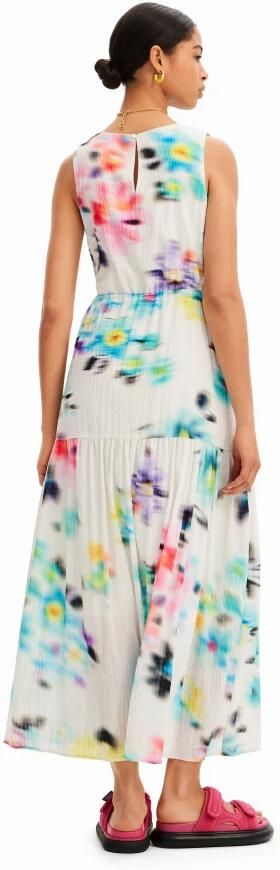 Desigual Bloemige Mouwloze Katoenen Jurk met Knoopsluiting Multicolor Dames - Foto 6