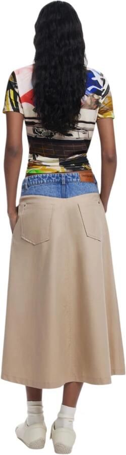 Desigual Lange jurk voor dames van katoen en lyocell samenstelling Beige Dames - Foto 3