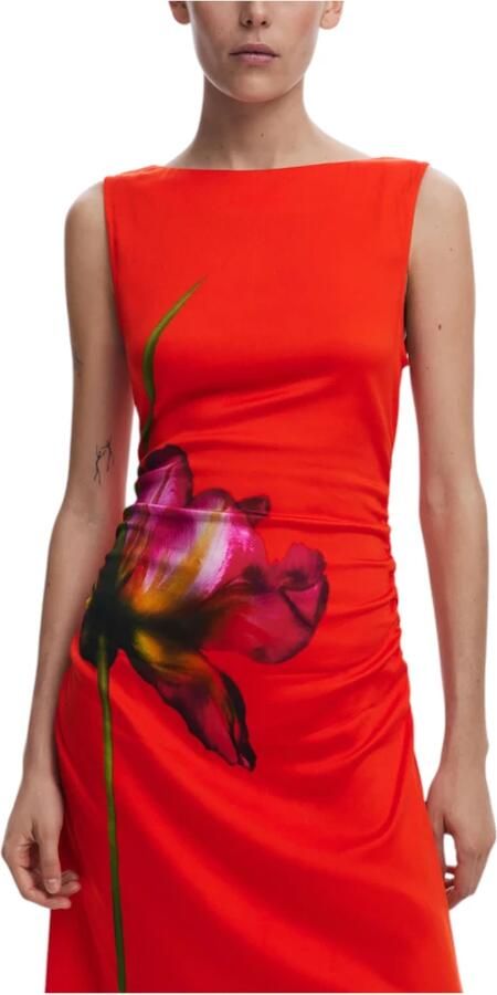 Desigual Jurk Midi-jurk met bloemenprint Maxi-jurk Mouwloos Boothals - Foto 3