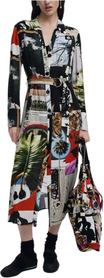 Desigual Gedrukte knoopjurk Lente Zomer Collectie Multicolor Dames - Foto 6
