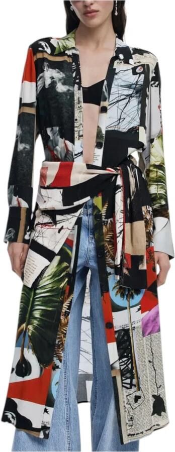 Desigual Gedrukte knoopjurk Lente Zomer Collectie Multicolor Dames - Foto 5