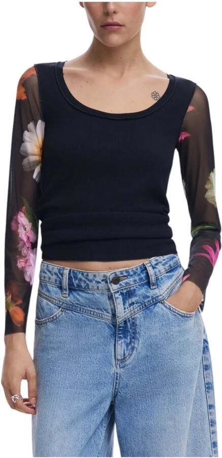Desigual Casual Grafisch Bedrukt T-shirt Vrouwen Lente Zomer Black Dames - Foto 4
