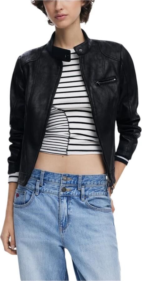 Desigual Zwarte Ritsjas Lente Zomer Vrouwen Black Dames - Foto 6