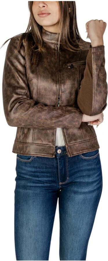 Desigual Bruine Rits Blazer Lente Zomer Vrouwen Brown Dames