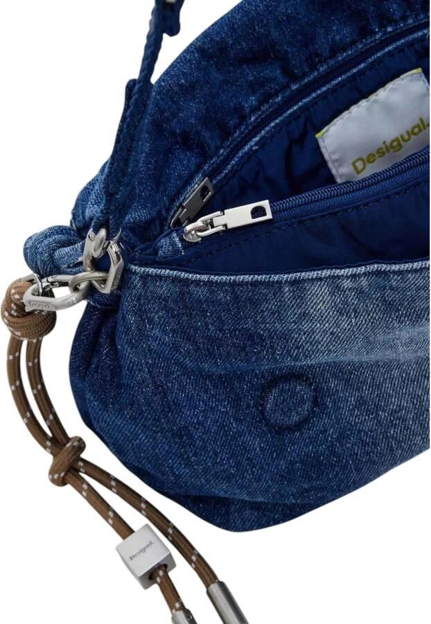 Desigual Blauwe Schoudertas met Rits Lente Zomer Vrouwen Blue Dames