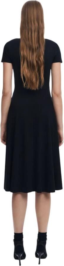 Desigual Zwarte Zomerjurk met Vierkante Halslijn Black Dames - Foto 3