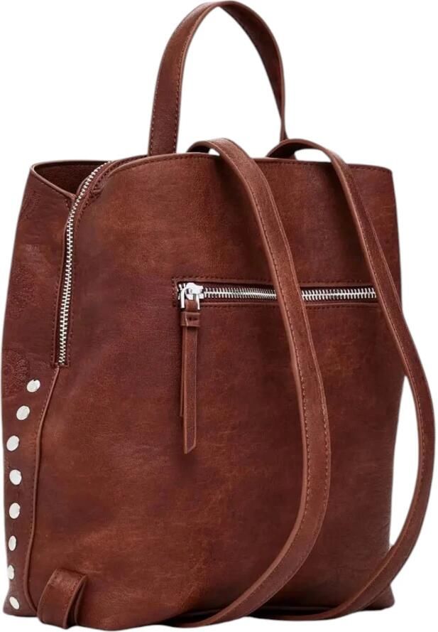 Desigual Geometrisch Patroon Rugzak met Meerdere Zakken Brown Dames - Foto 2