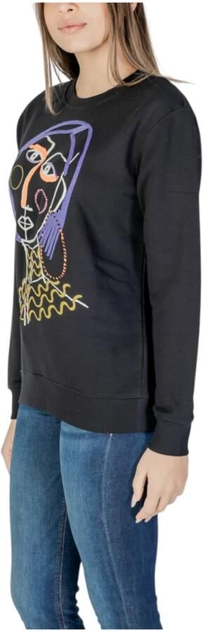 Desigual Zwart Bedrukte Sweatshirt Ronde Hals Black Dames - Foto 5