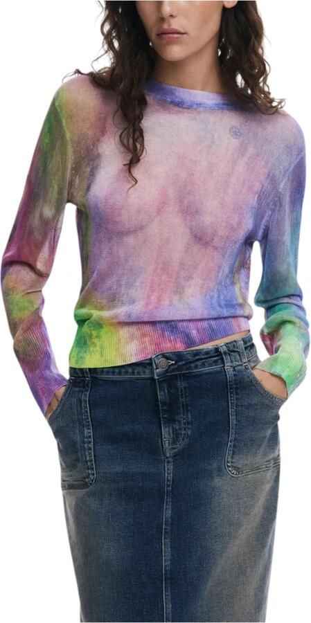 Desigual Lila Longsleeve T-shirt Multicolor Dames