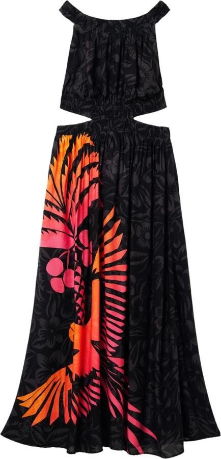 Desigual Zwarte Mouwloze Zomerjurk met Print Multicolor Dames - Foto 2