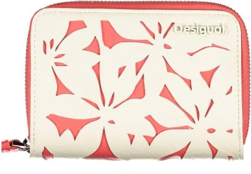 Desigual Stijlvolle Portemonnee met Meerdere Vakken White Dames