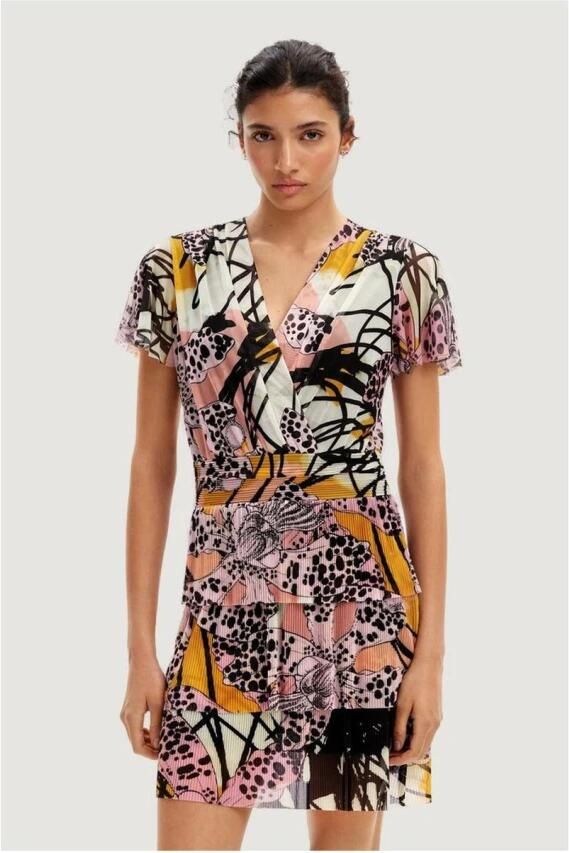 Desigual Multicolor Stijlvolle Korte Jurk voor Vrouwen Multicolor Dames