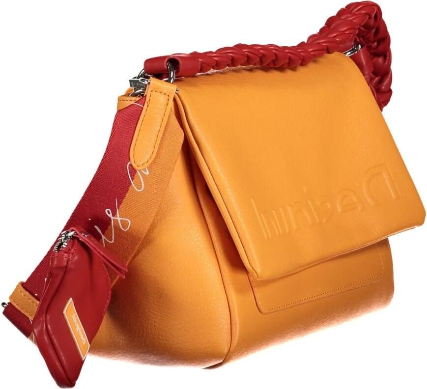 Desigual Stijlvolle Oranje Schoudertas met Contrasterende Details Orange Dames