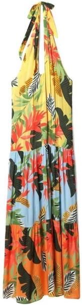Desigual Oranje Viscose Lange Jurk Multicolor Dames