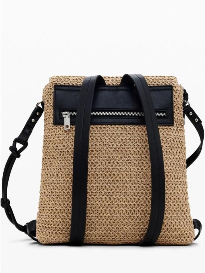 Desigual Raffia rugzak met meerdere compartimenten Beige Dames - Foto 6