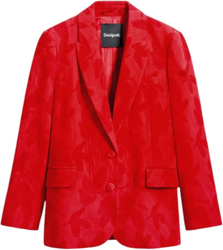 Desigual Rode Geknoopte Blazer Lente Zomer Vrouwen Red Dames - Foto 4
