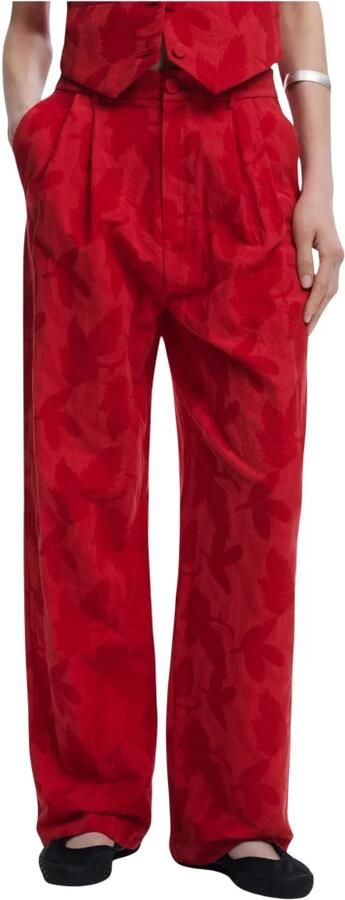 Desigual Rode Knoop Broek Lente Zomer Vrouwen Red Dames - Foto 3