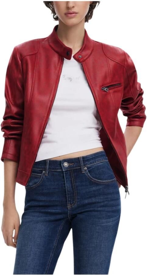 Desigual Rode Rits Blazer Lente Zomer Vrouwen Red Dames - Foto 3