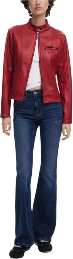 Desigual Rode Rits Blazer Lente Zomer Vrouwen Red Dames