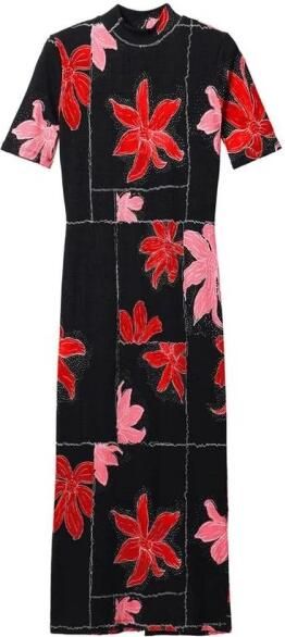 Desigual Elegante Midi Jurk voor Vrouwen Red Dames