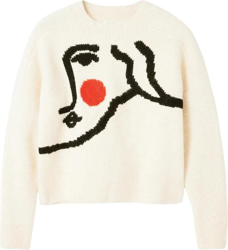 Desigual Roze Bedrukte Gebreide Kleding Lange Mouwen Ronde Hals Pink Dames - Foto 3