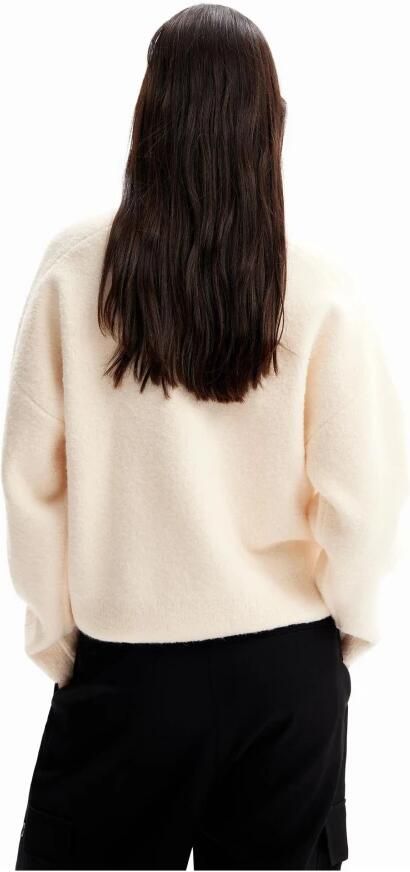 Desigual Roze Bedrukte Gebreide Kleding Lange Mouwen Ronde Hals Pink Dames