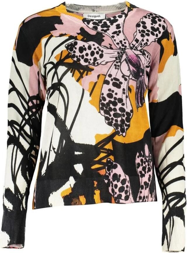 Desigual Gestreepte Linnen Trui Lange Mouw Ronde Hals Multicolor Dames