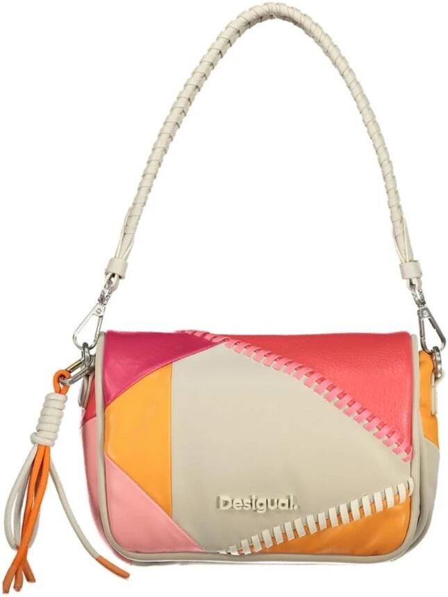Desigual Witte Schoudertas met Verstelbare Band Multicolor Dames - Foto 3