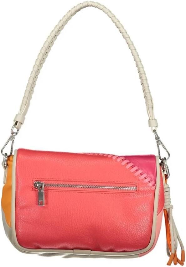 Desigual Witte Schoudertas met Verstelbare Band Multicolor Dames