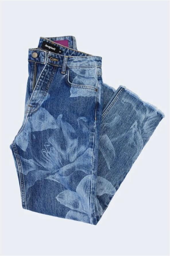 Desigual Slim Fit Katoenen Jeans Dames Collectie Blue Dames - Foto 1