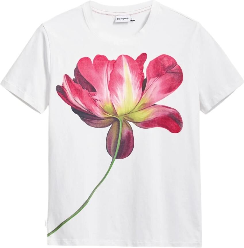 Desigual Stijlvol Bedrukt T-shirt voor Vrouwen White Dames